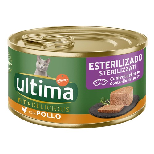 ULTIMA Fit & delicius Alimentación para gatos en lata de sabor a pollo  85 g.