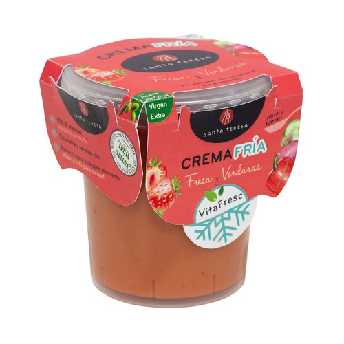 SANTA TERESA Crema fría de fresa y verduras, lista para tomar 400 g.