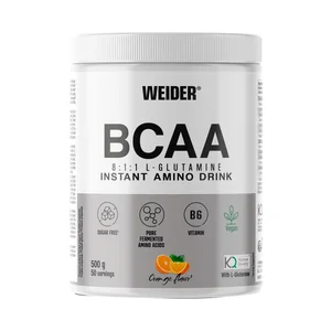 WEIDER Complemento alimenticio BCAA 8:1:1 + glutamina, sabor naranja 500 g.