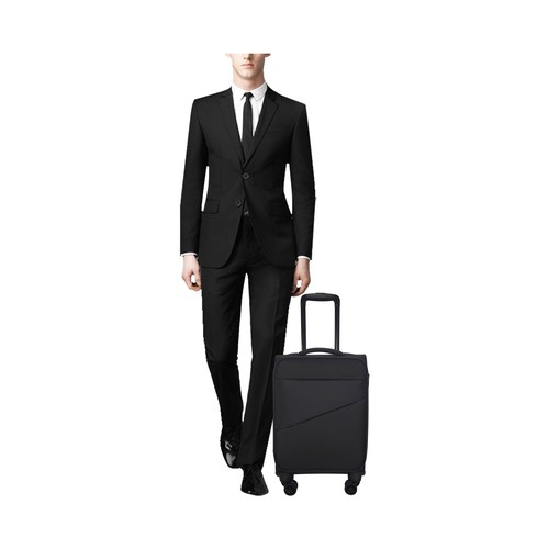 Maleta de cabina tipo trolley  soft 8 ruedas 55cm negro. AIRPORT