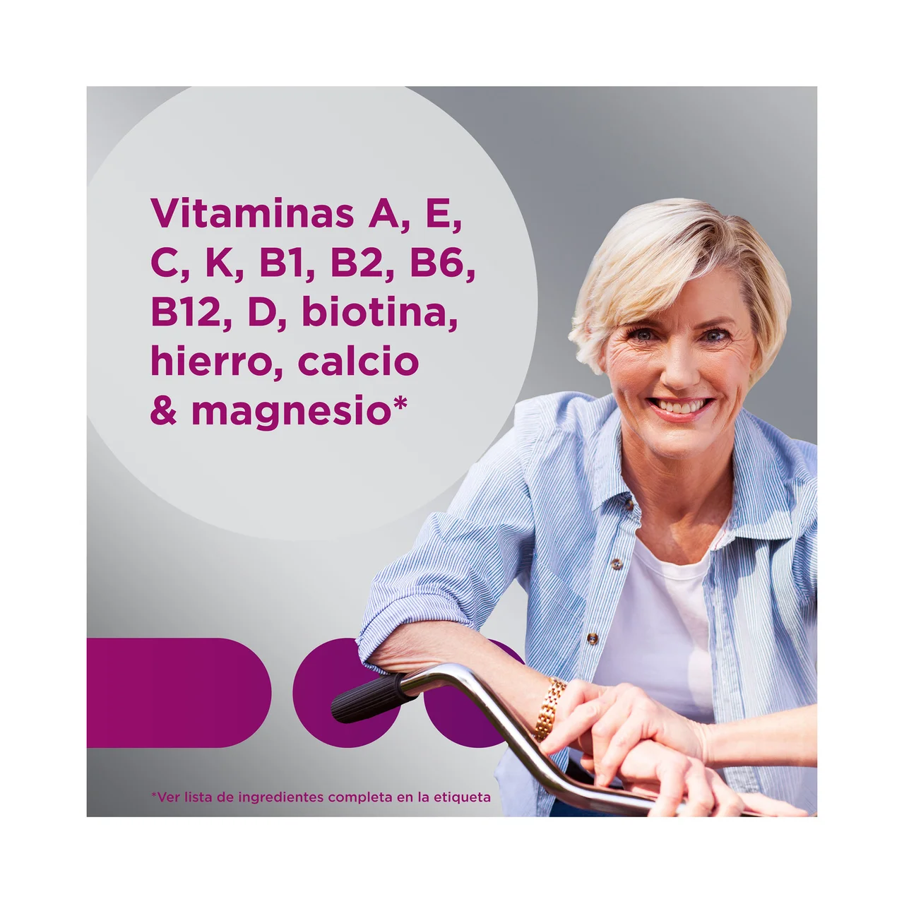 Mujer 50 + Polivitamínico específico para mujeres de más de 50 años 30 comprimidos.