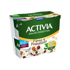 Imagen de ACTIVIA Bífidus desnatado (0% materia grasa) y muesli (pasas, nueces, almendras y avellana) de Danone 4 x 120 g.