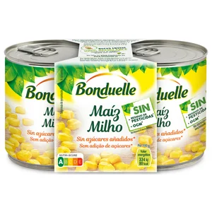 BONDUELLE Maíz dulce sin azúcares añadidos pack 2 uds. x 140 g.