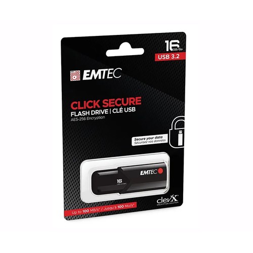 Memoria 16GB EMTEC Click Secure, usb 3.2