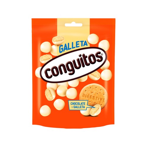 CONGITOS Bolitas de galleta digestive recubiertas de chocolate blanco 120 g.