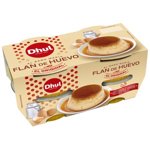 DHUL Flan de huevo receta tradicional, elaborado al baño Maria 4 x 110 g.
