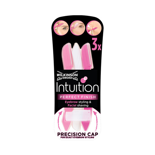 Maquinilla para la eliminación del vello facial y para perfilar cejas WILKINSON Intuition perfect finish 3 uds.