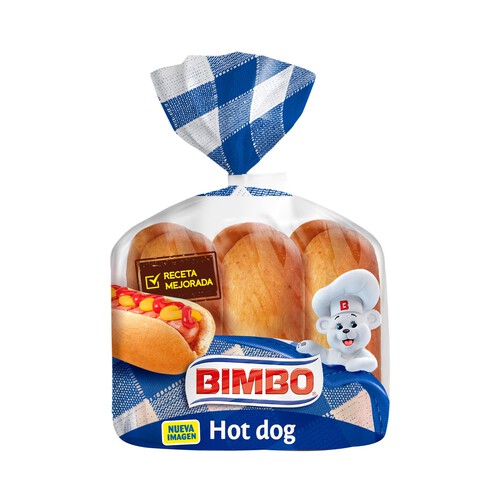 Pan para perritos calientes (Hot Dog) BIMBO 6 uds. 330 g.