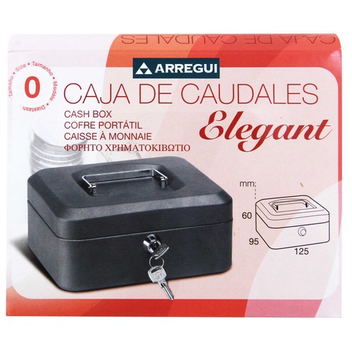 Caja de caudales con sistema de apertura y cierre de llave, 125x60mm. ARREGUI T0.
