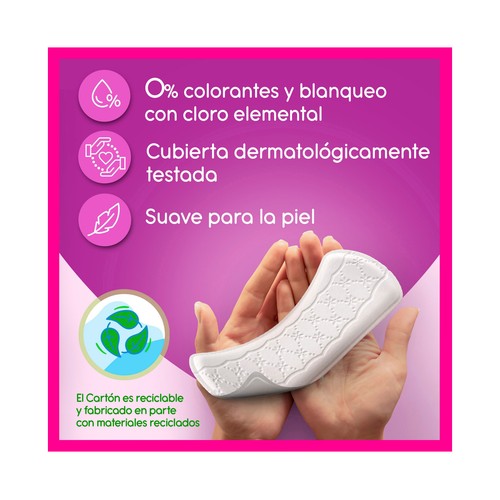 CAREFREE Salvaslips (protegeslips) extra largos, super absorbentes, sin fragancia 64 uds.