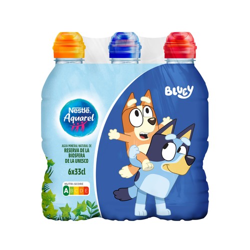 AQUAREL Agua mineral botella de 3300 ml pack de 6 uds.