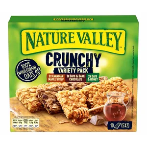 NATURE VALLEY Barritas de muesli crujiente variadas 5 uds x 210 g.