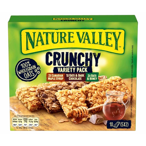 NATURE VALLEY Barritas de muesli crujiente variadas 5 uds x 210 g.