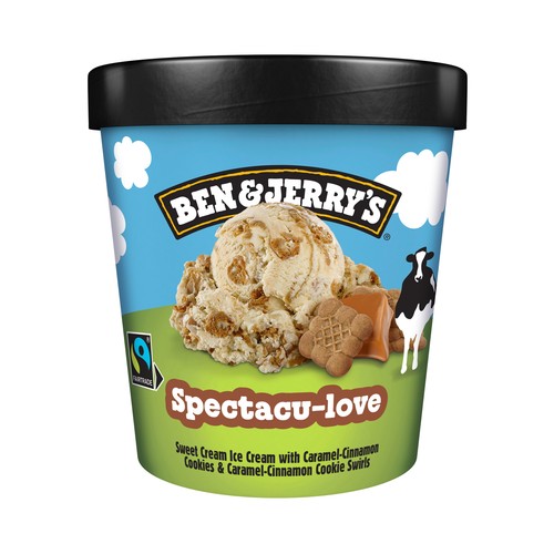 BEN & JERRY´S Spectacu-love tarrina de helado de nata con galletas caramelizadas con canela 465 ml.