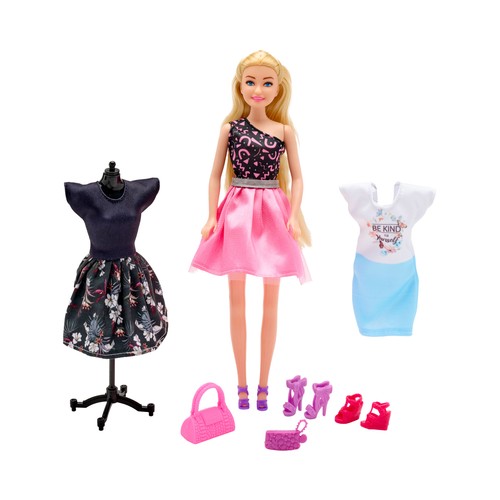 Muñeca Style Story Con 2 Outfits & Maniquí y accesorios, 7 piezas, modelos surtidos +3 Años ONE, TWO FUN