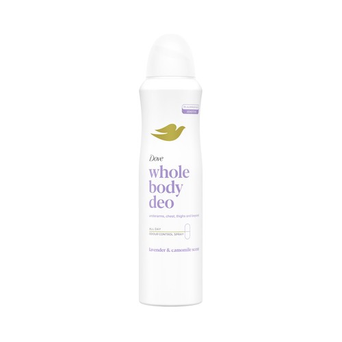 DOVE Desodorante en spray unisex para todo el cuerpo, aroma a lavanda 150 ml.