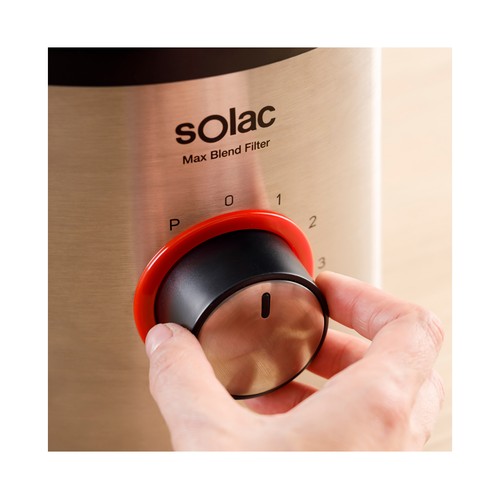 Batidora de vaso SOLAC BV5731 INOX, 1600W, 5 velocidades, jarra de cristal 1,75L.