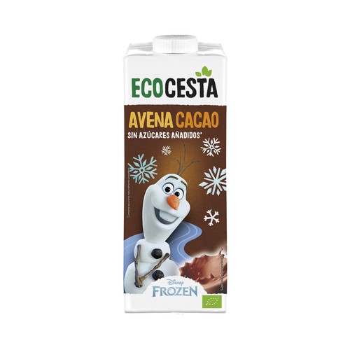 ECOCESTA Bebida vegetal de avena y cacao ecológico y de comercio justo, sin azúcares añadidos 1 l.