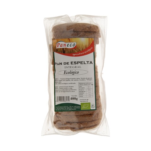 PANECO Pan molde de espelta integral ecológico PANECO 400 g.