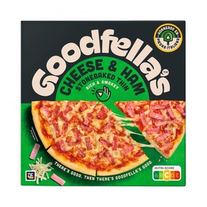 Imagen de GOODFELLA´S Pizza de jamón y queso, horneada en piedra para una base fina y crujiente 351 g.