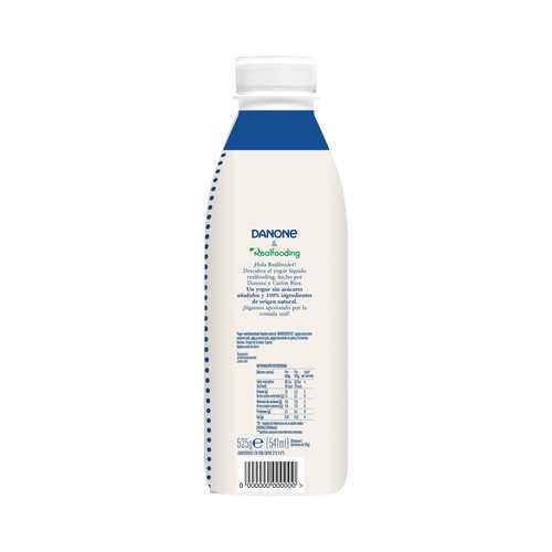 Yogur líquido natural para beber DANONE Realfooding 541 ml.