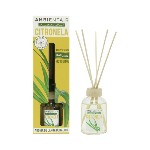 Repelente mosquitos, ambientador varillas citronela AMBIENTAIR 50 l.