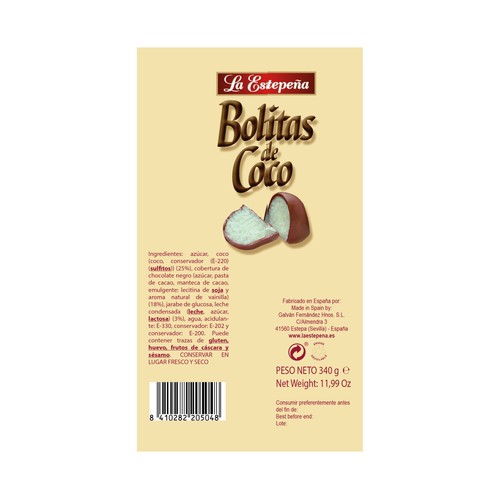 LA ESTEPEÑA Bolitas de coco 340 g.