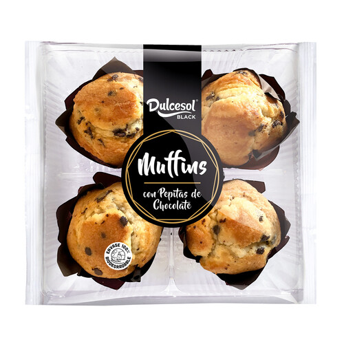 DULCESOL Muffins con pepitas de chocolate DULCESOL 300 g.
