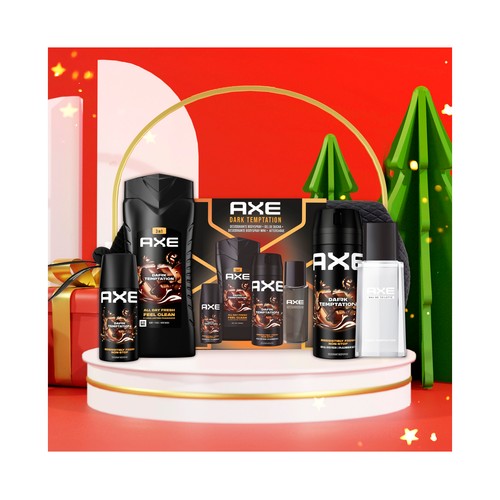 AXE Dark temptation Neceser con productos para la higiene masculina.