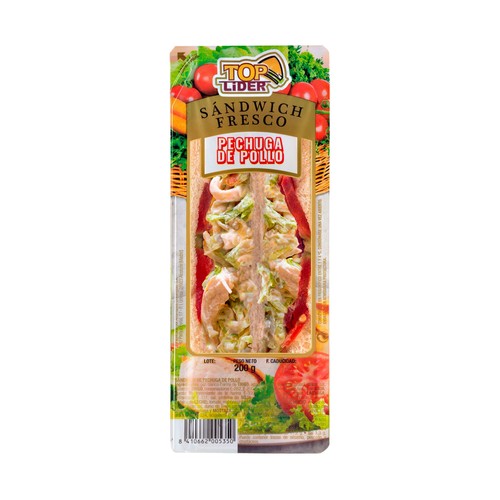 TOP LIDER Sándwich de pechuga de pollo 200 g.