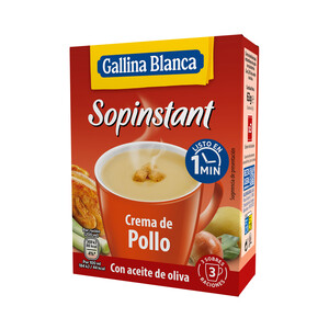 Imagen de GALLINA BLANCA Sopinstant Crema de pollo con picatostes 3 uds. 21 g.