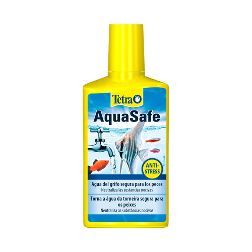 Purificador de agua para acuario de peces tropicales AQUASAFE  250 ml.