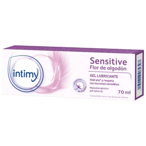 INTIMY Lubricante con textura gel con extracto de algodón INTIMY Sensitive 70 ml.