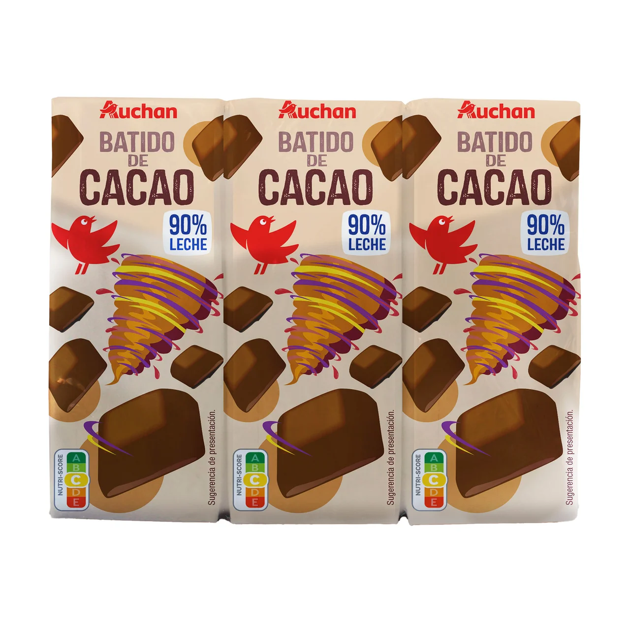 AUCHAN Batido con sabor a chocolate, elaborado con un 90% de leche 6 x 200 ml Producto Alcampo.