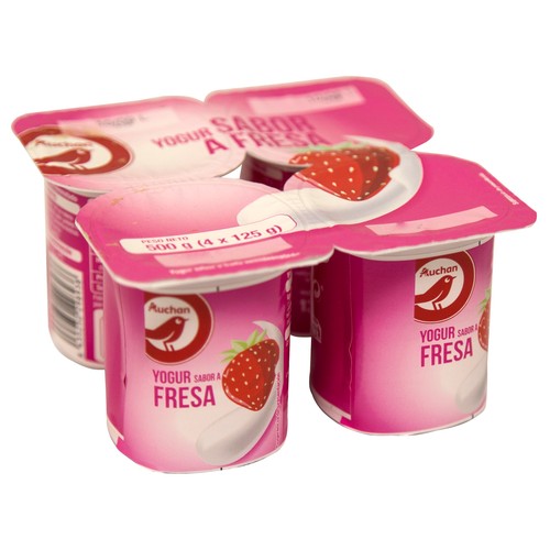 Yogur con sabor a fresa PRODUCTO ALCAMPO 4 x 125 g.