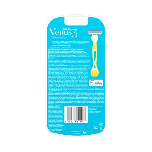 GILLETTE Maquinillas desechables de depilación para mujer con cabezal de 3 hojas GILLETTE Venus 3 dragonfruit 3 uds.
