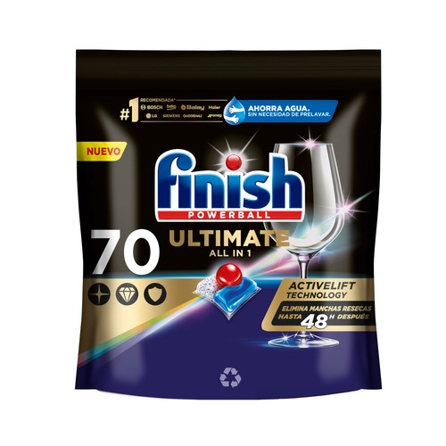 FINISH ULTIMATE Lavavajillas capsulas para maquina 70 unidades 1 kg