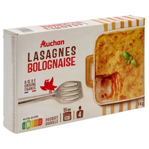 AUCHAN Lasaña a la boloñesa ultracongelada 1 kg Producto Alcampo.