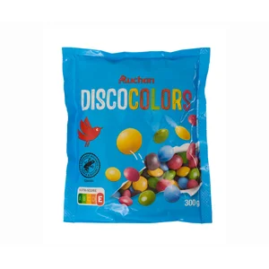 PRODUCTO ALCAMPO Grajeas de colores rellenas de chocolate con leche 300 g.