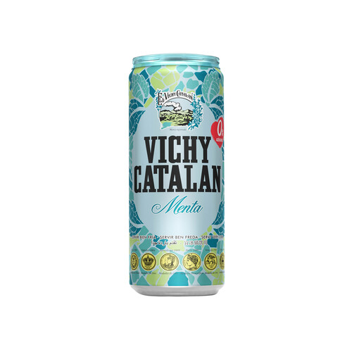 VICHY CATALAN Agua mineral con gas y sabor a menta lata de 33 cl.