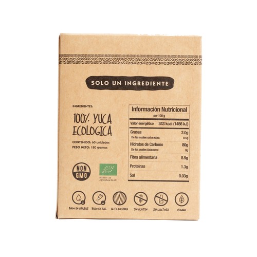 CASANA Tostadas de yuca ecológicas (casabe natural) CASANA 180 g.