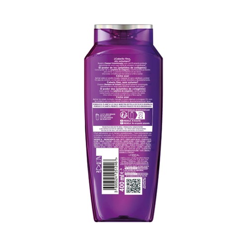 ELVIVE Collagen lifter Champú voluminizador para cabellos finos y sin volumen 400 ml.