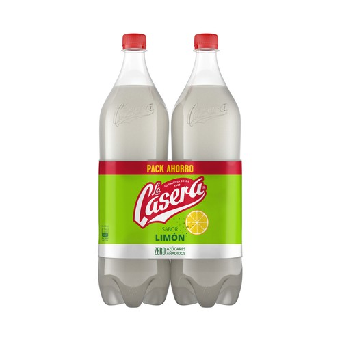 LA CASERA Refresco sabor limón sin azúcares añadidos 2 x 1.5 l.