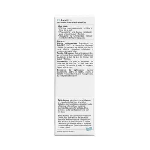 BELLA AURORA Lumiderm Sérum fácial 2 en 1 antimanchas e hidratante 30 ml.