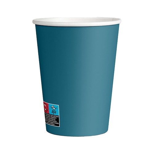 Pack de 20 vasos de cartón 25cl, color azull ACTUEL.