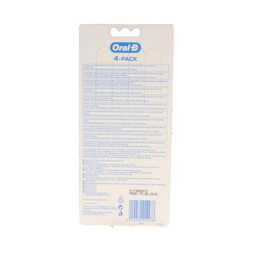 ORAL-B Cepillo de dientes con filamientos de dureza media ORAL B 4 uds