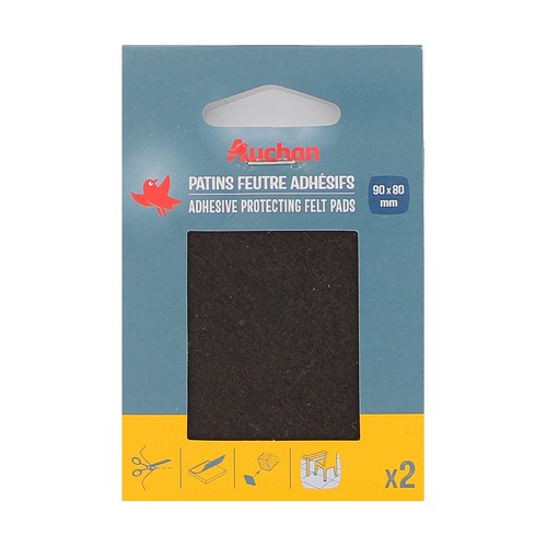 Fieltro rectangular de 90 x 80 mm, color marrón, 2 unidades, ALCAMPO.