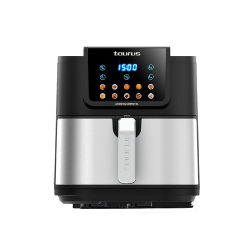 Freidora de aire TAURUS AF1702D COMPACT 8L, 1700W, pantalla táctil, 5 menús predefinidos