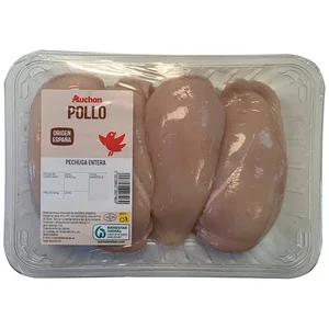 AUCHAN Pechugas de pollo enteras Producto Alcampo.