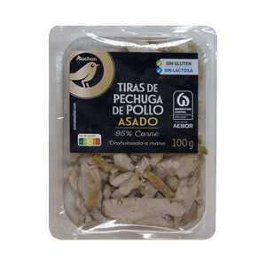 ALCAMPO GOURMET Tiras de pechuga de pollo asado ideales para ensaladas, arroces y pizzas ALCAMPO GOURMET 100 g.